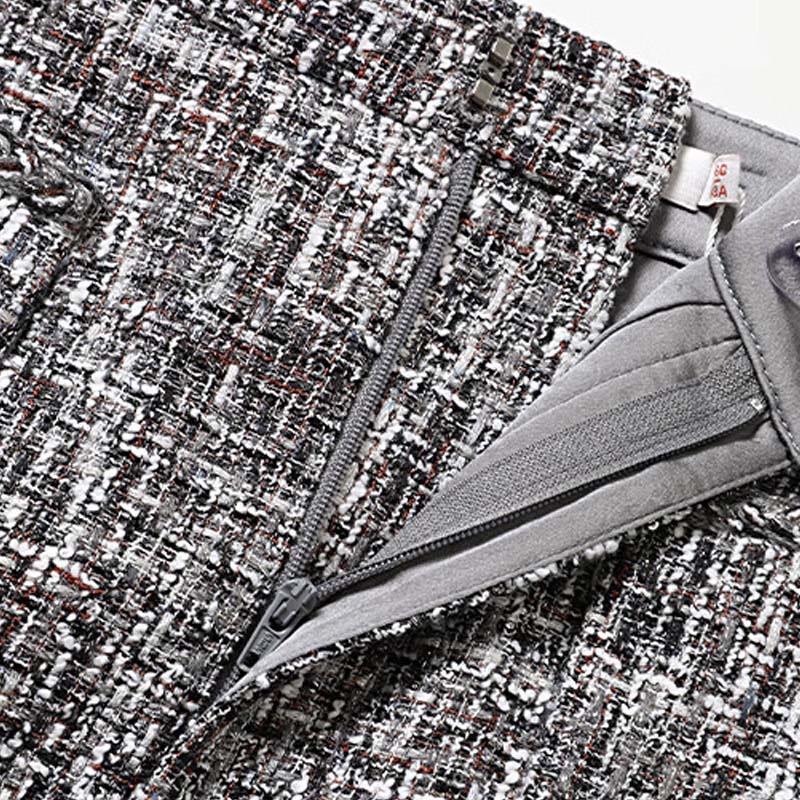 JESSIE Vintage Style Split Hem Commuter Skirt