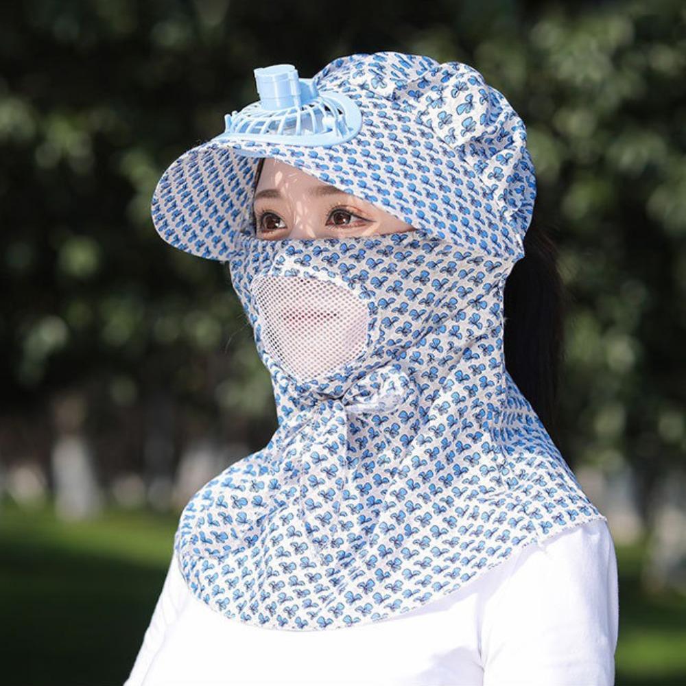 with Electric Fan Fan Camping Hat Breathable Camping Cap Fashion Face Hood Hat Outdoor