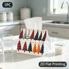 1pc Tissue Box, Flat Christmas Style Plaid Trees Festive Warm Pattern, 2D Flat Printing, Crafted with Strong Polyester, Built To Last, Napkin Dispense