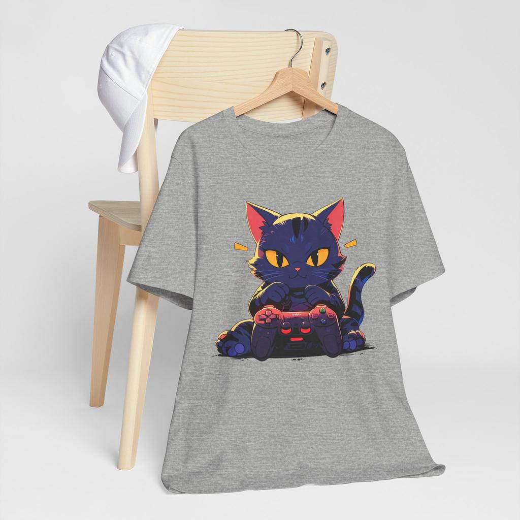 Gamer Cat Video Game Graphic T-Shirt Unisex T-Shirt