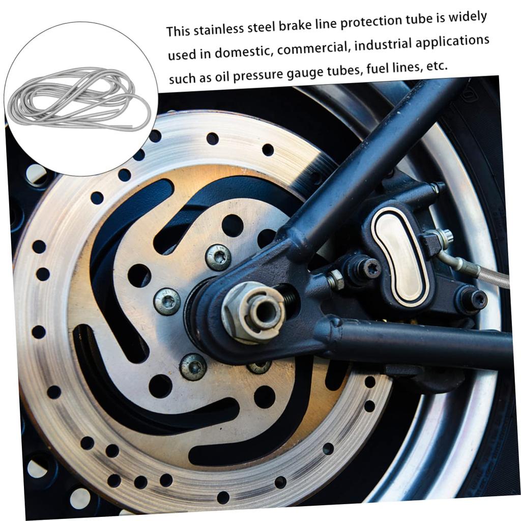 Beatifufu Brake Line Protection Tube Stainless Steel Brake Pipe Pipeline