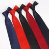 Men's Business Formal Handmade Solid Black 8cm Tie, Professional Attire, Red Wedding Tie