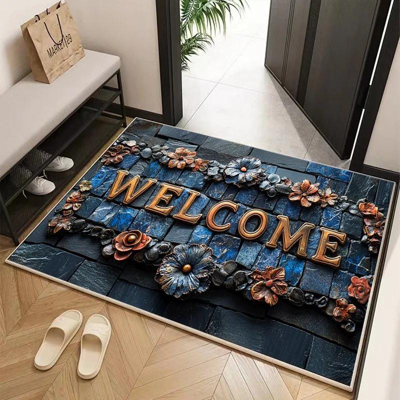 Welcome Mat for Front Door Outdoor Entrance Door Mat Ideal Rug for Home Indoor Farmhouse Funny Kitchen Carpet Home Decor