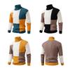 New Autumn Winter Color-blocking Turtleneck Sweater for Men Casual Fashion Sweater for Men