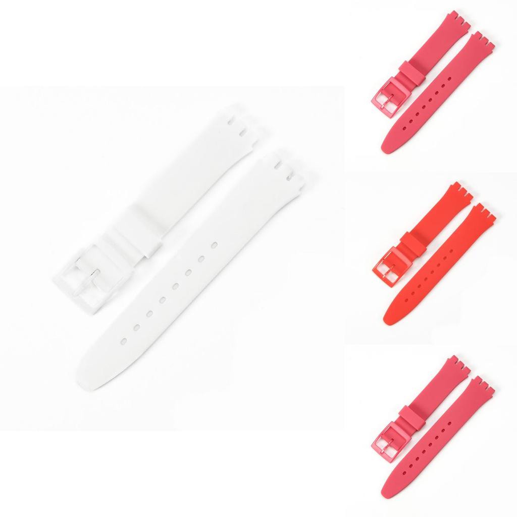 Durable Silicone Watch Strap Replacement For Swatch 16mm 17mm 19mm 20mm