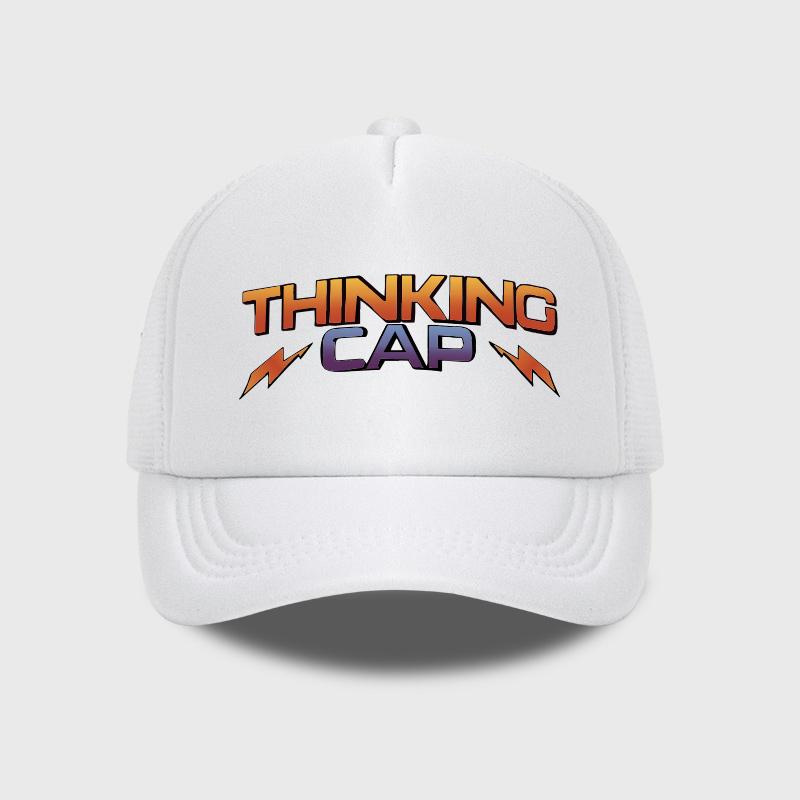 MLFO Thinking Cap Printed Mesh Baseball Cap Outdoor Mesh Baseball Cap Casual Trucker Hat Unisex Casual Fashion Item