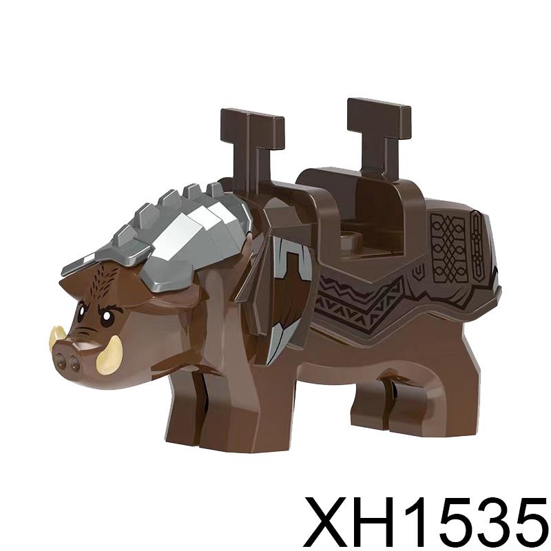 Magic Movies Medieval Animal Figure Building Blocks Dragon Elk Wild Boar Bighorn Sheep Dog Mini Model Bricks Toys DIY Kids Gifts