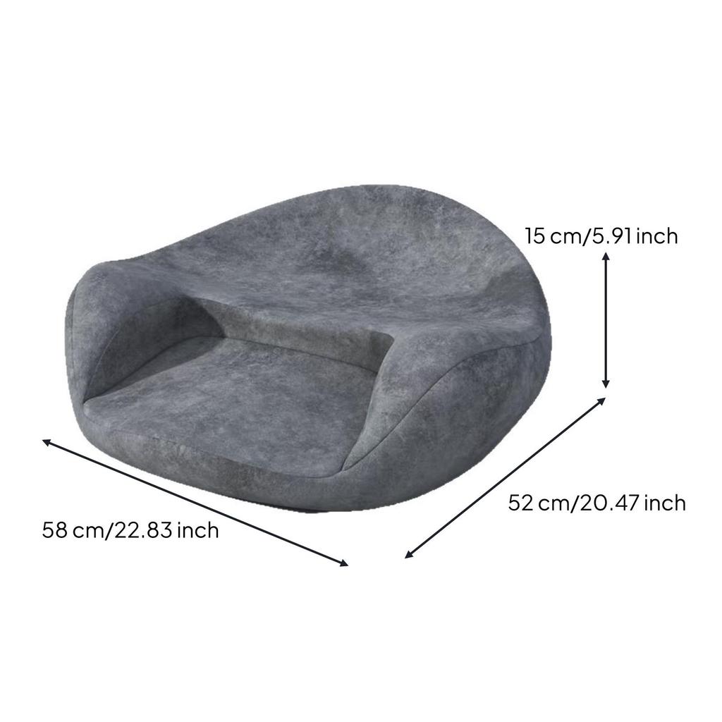 Padded Meditation Seat Memory Foam Cushion Soft Textile Gray