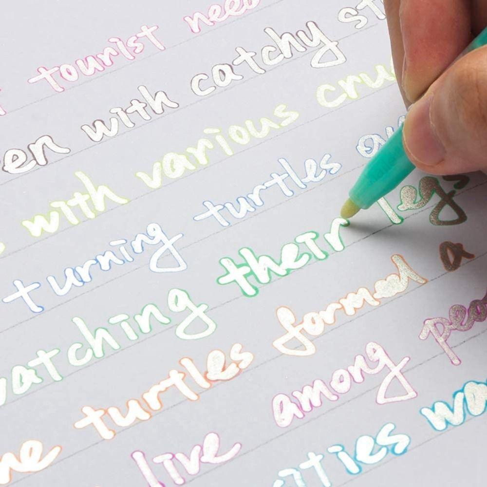 Graffiti Pen Rainbow Scrapbooking Art Marker Pen Double Line Pen Highlighter Outline Marker Pen