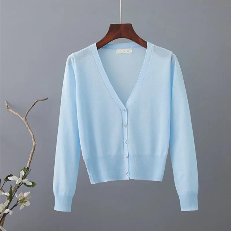 Women's Spring/Summer Sunscreen Casual Knitted Cardigan V-Neck Single Breasted Hollow Out Thin Coats