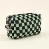 Colorful Checkerboard Plush Clutch Makeup Bag Large Capacity Cosmetic Storage Bag Skincare Organizer Toiletries Bag