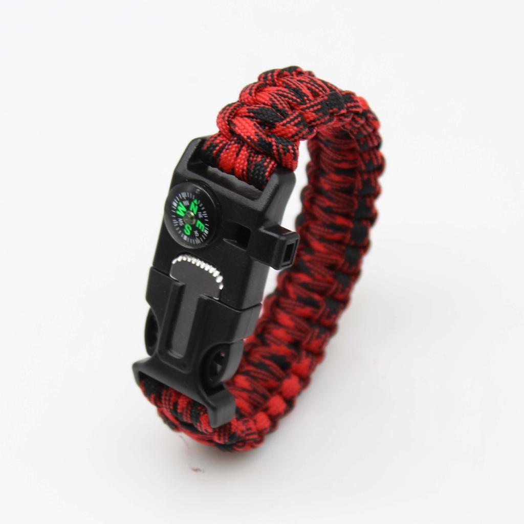 Braccialetto di Sopravvivenza in Paracord 5-in-1 Braccialetto da Polso Multifunzionale di Emergenza per Campeggio Escursionismo Avventura