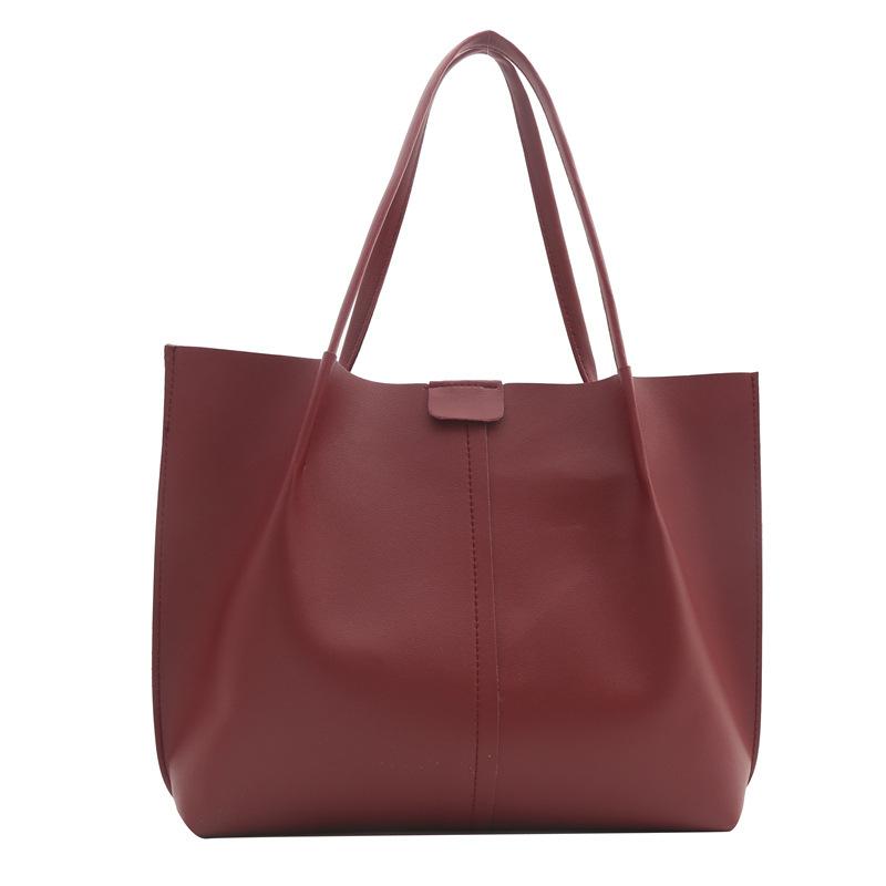 Women'S Bag Shoulder Bag Personalized Simple Solid Color Tote Bag Niche Versatile Large Capacity Mother And Child Bag