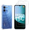 Shockproof Case for Xiaomi Redmi 15C 4G and 2 Tempered Glass Screen Protector Film Phonillico®
