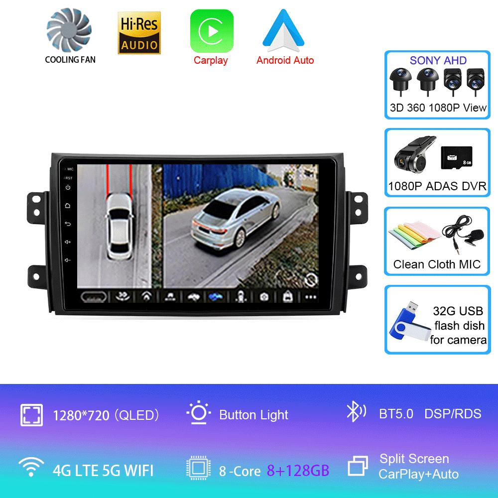 Radio auto Android 14 Carplay Auto Multimedia Pentru Suzuki SX4 2006-2013 Pentru Fiat Sedici 2005-2014 2din Autoradio Stereo Unitate Principală