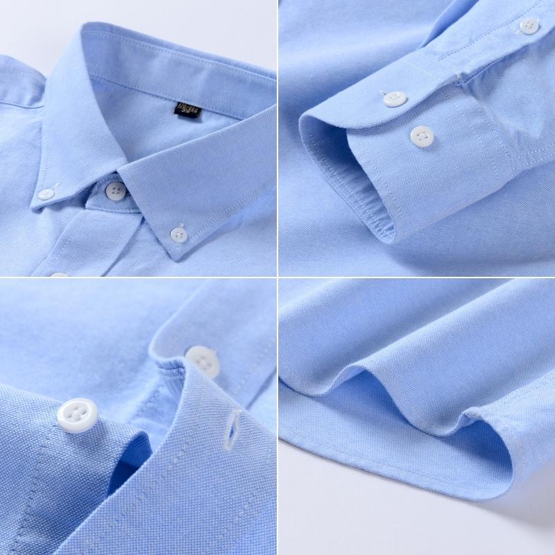 Camicia Oxford 100% Cotone da Uomo Manica Lunga Casual Business Vestibilità Regolare Camicie Eleganti Camicetta Sociale Abbigliamento Maschile S-5XL