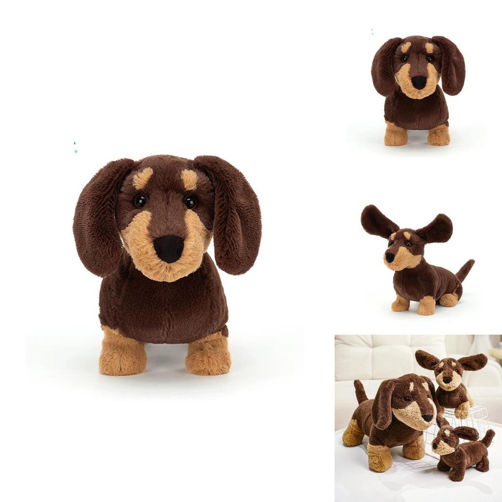 Dackel Plüschtier mit realistischem Fell Weiche Tierfigur für Kinder und Sammler