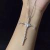 Gothic Retro Hip Hop Skull Cross Pendant Necklace, Distressed Punk Jewelry, Men's Women's Streetwear Accessory
