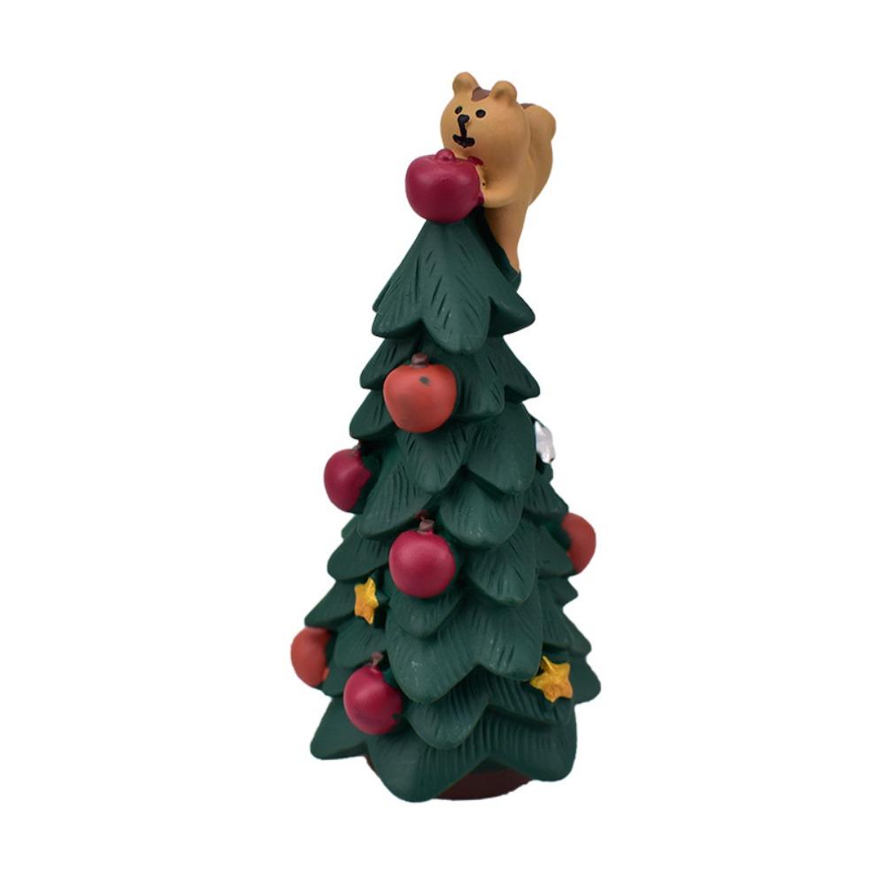Cartoon Resin Christmas Tree Ornament Mini Zakka Christmas Tree Model Desk