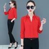 Women's Spring and Autumn Solid Color Long-sleeved Bottoming Shirt Casual Style Thin Blouse