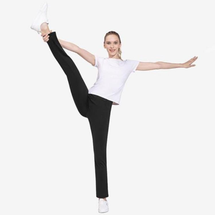 Elastische High-Waist-Schlaghose für Damen, einfarbig, leichte Freizeit Hose mit Taschen