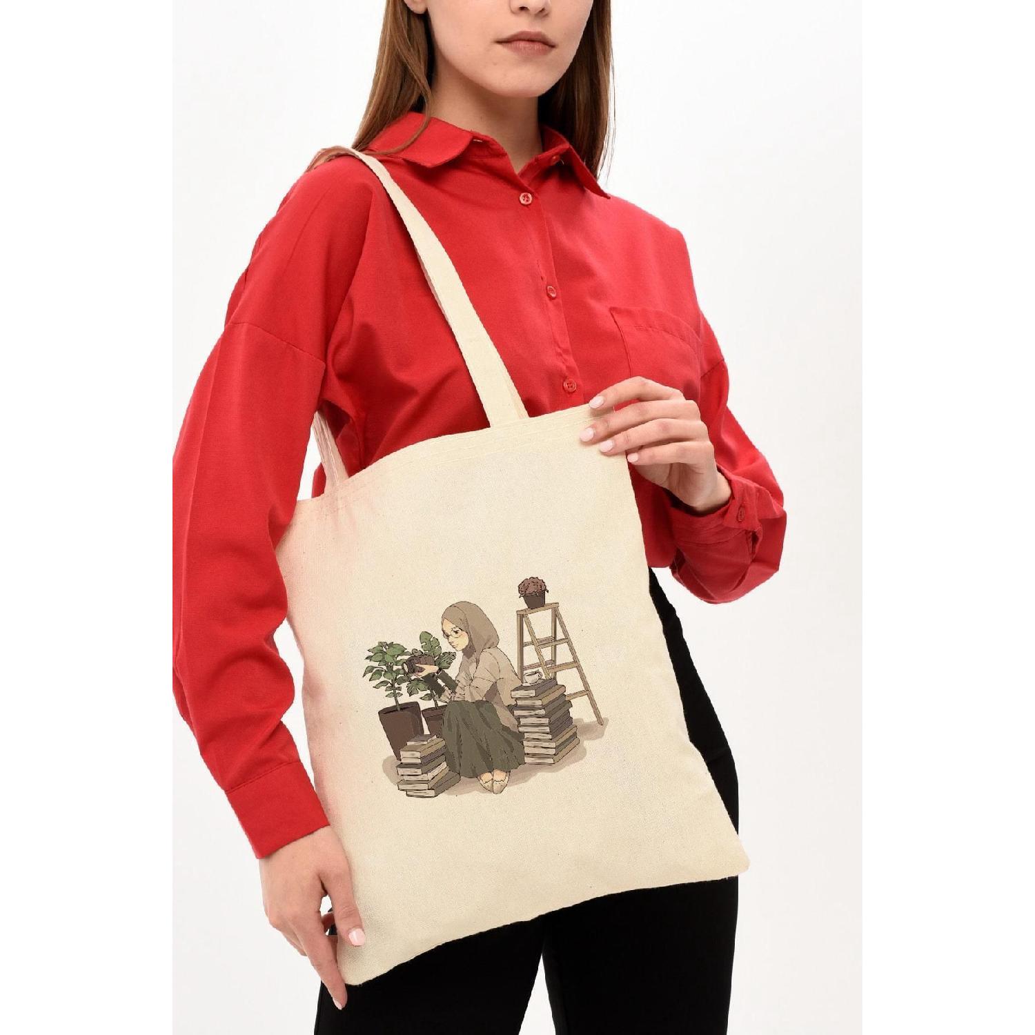 

Photographer Girl Printed Raw Cloth Bag (one sided) бежевый