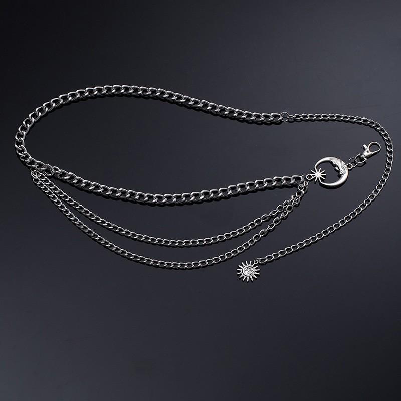 

Elegant Multi-layer Sunflower Tassel Waist Chain for Women, Adjustable Dress Belt with Metallic Accents