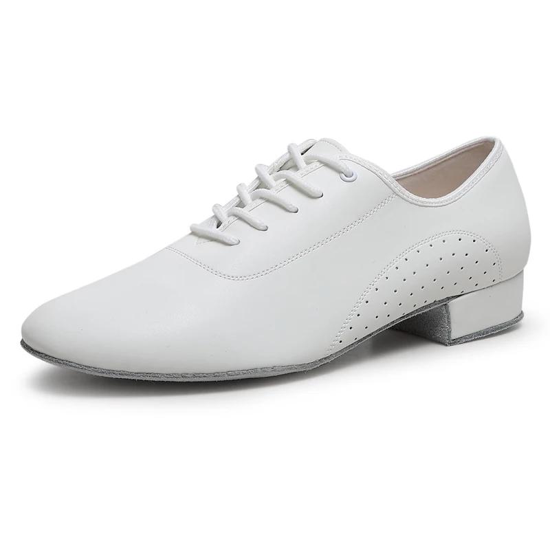 

Men s white new leather Latin dance shoes Modern dance hall tango men s national standard dance shoes men s sports shoes 39