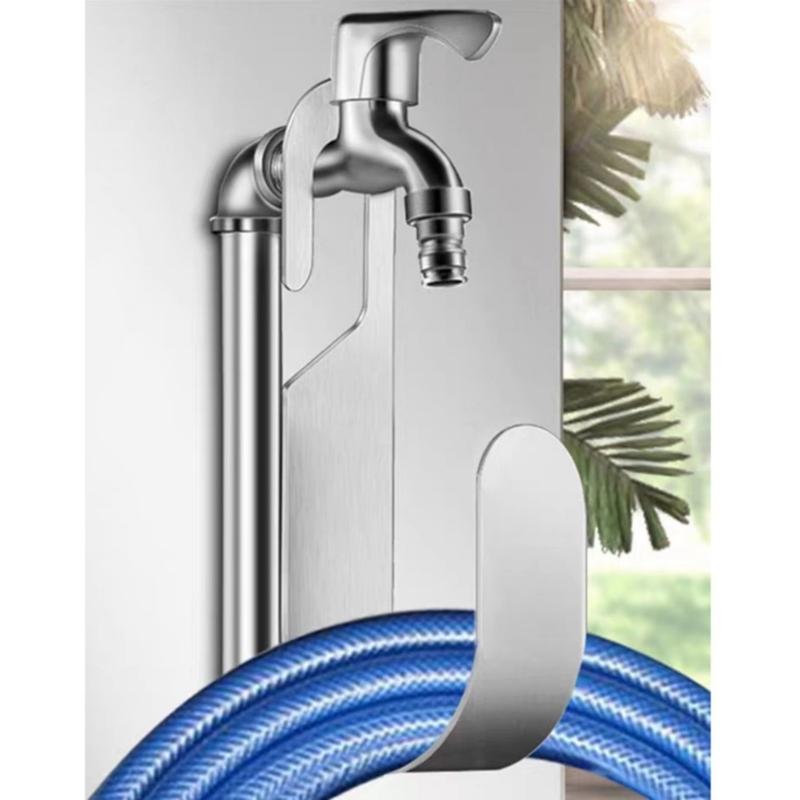 Heavy Duty Water Hose Holder Garden Hose Hanger Multifunction Easy Use Space Saving Stainless Steel for Garden Hose