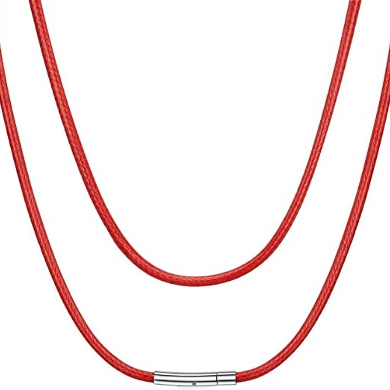 

Красное водонепроницаемое плетеное кожаное ожерелье с цепочкой из восковой веревки для кулона, ширина 2/3 мм, длина 18–26 дюймов, для мужчин и женщин 3mm by 60cm(24inch)
