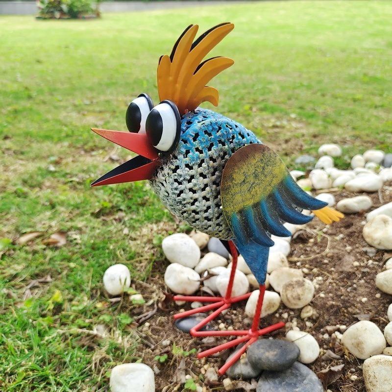 Garden Ornament Outdoor Modern Figurines Creative Metal Bird Sculptures Miniature Aesthetic Elegant Accessories Home Decorations