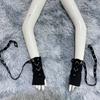 Y2K Punk Wristband Black Fingerless Mittens Fashion Arm Cover  Cosplay