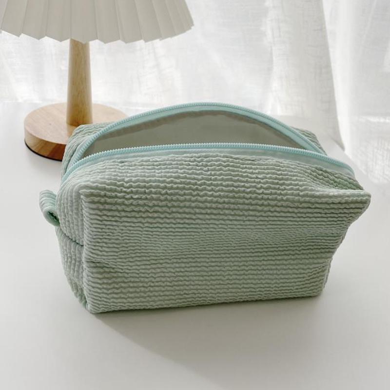 Wrinkled Wavy Cloud-shaped Solid-color Student Pencil Case Can Also Be Used As A Makeup Bag, A Portable Simple Travel Toiletries Bag and A Storage Bag