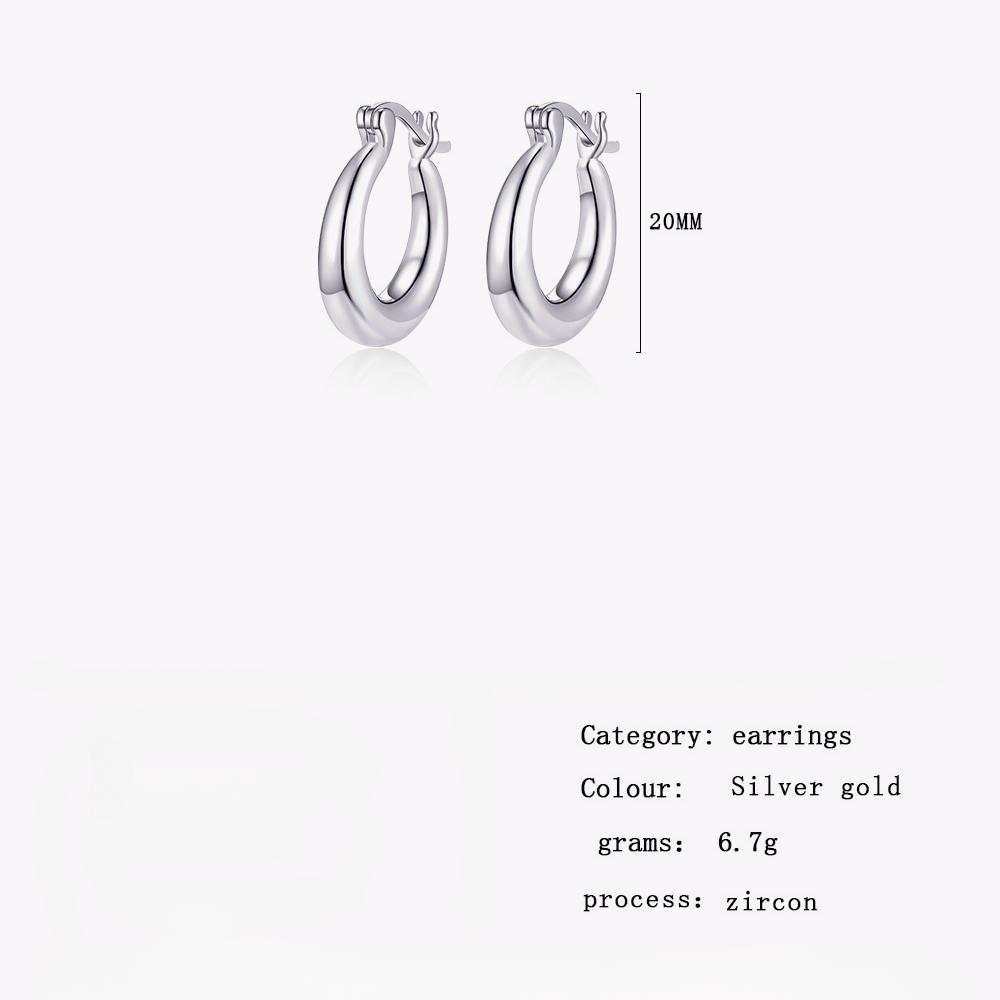 Glänzende runde Damenohrringe, Temperament, All-Match-Schmuck