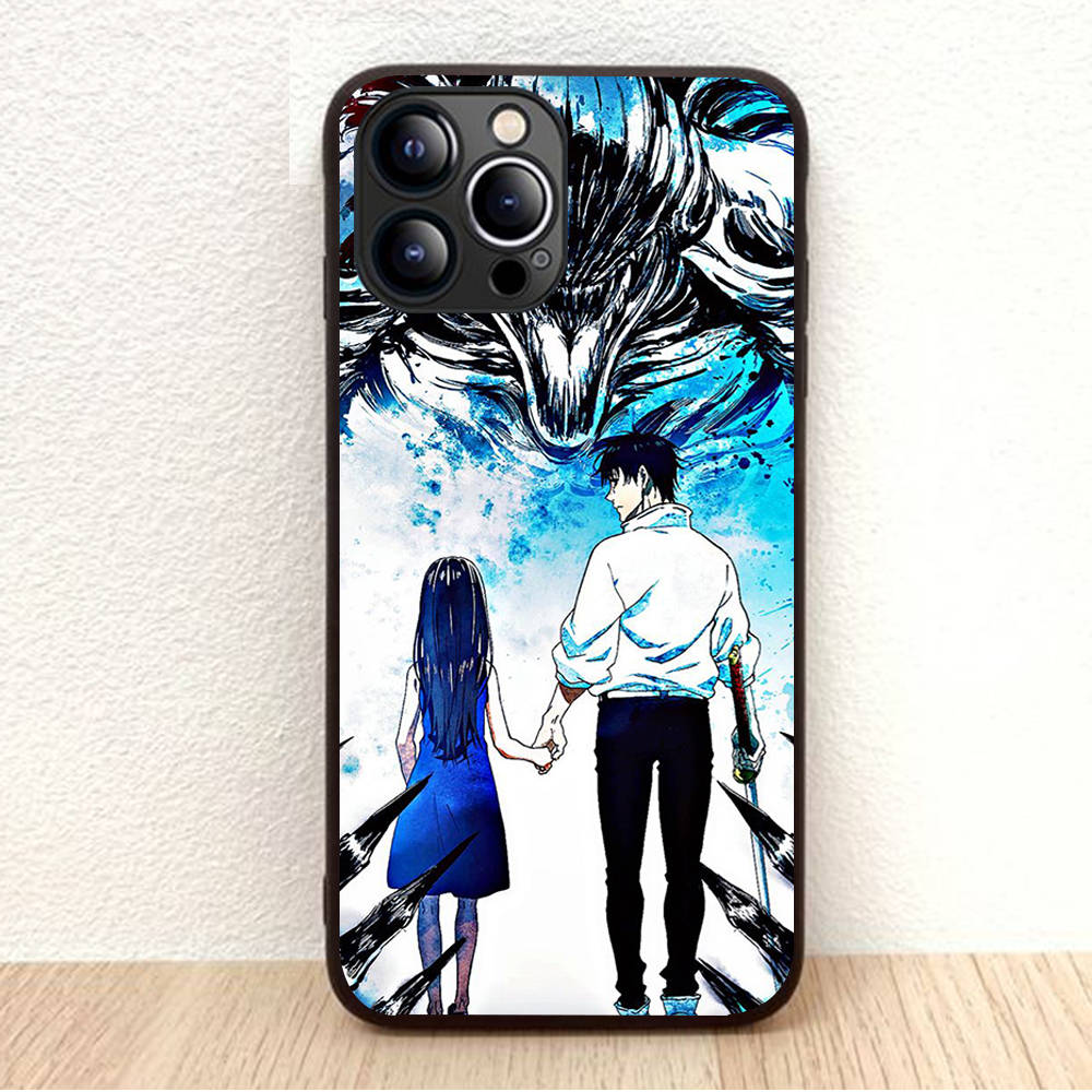 BW-28 Jujutsu Kaisen Soft Black Case for iPhone XR 14 15 11 12 13 6 7 8 X XS Pro Max Samsung S22 S23 S21 S24 FE Ultra S8 Plus