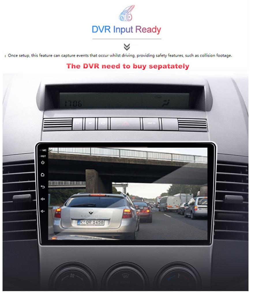9'' Android 9.1 1Gb 16Gb Car Stereo Radio Gps For Old Mazda 5 Multimedia Player