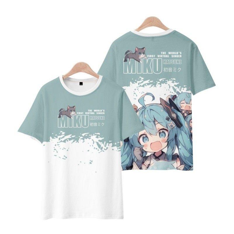 2026 Summer Hot Sale Fashion Idol Hatsune Miku T-shirt 3D Print Outdoor Fitness Hip Hop