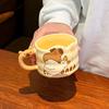 Capybara Cartoon Ceramic Stacking Mug with Handle - Cute Couple Coffee Cup, Birthday Gift