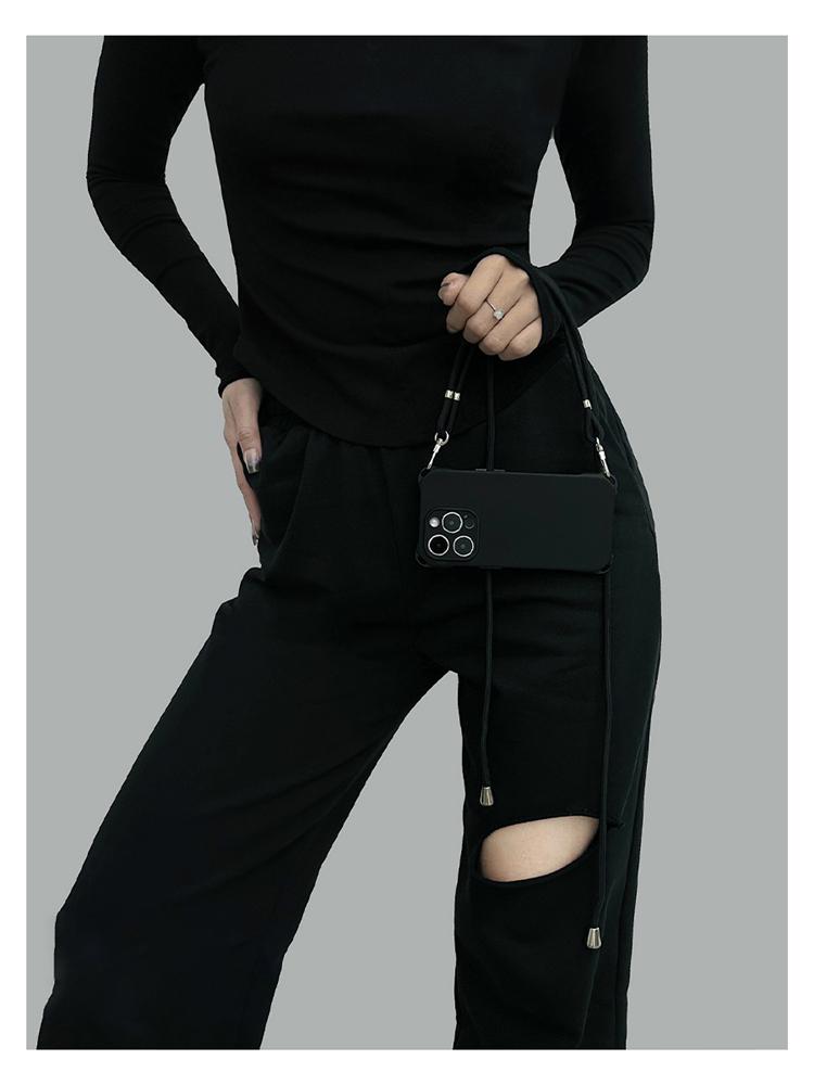 Šňůrka na krk Crossbody Lano Popruh Lanyard Pouzdro na telefon Pro iPhone 15 12 13 14 Pro Max Plus Matný Měkký Silikon Nárazuvzdorný Kryt