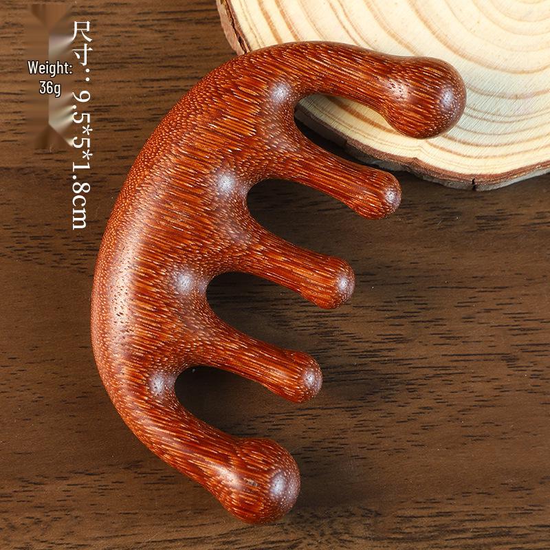 Solid Wood Abdominal Massage Brush for Belly and Meridian Relief