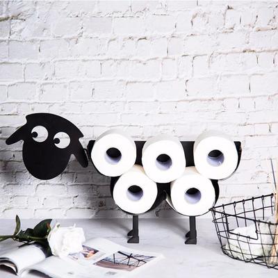 Sheep/Dog Decorative Toilet Paper Holder Iron Cute Free-Standing Bathroom Tissue Storage Holder Toilet Roll Paper Rack
