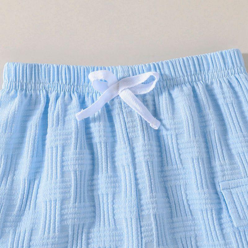 Toddler Boys Summer Lapel Short Sleeve Top and Shorts