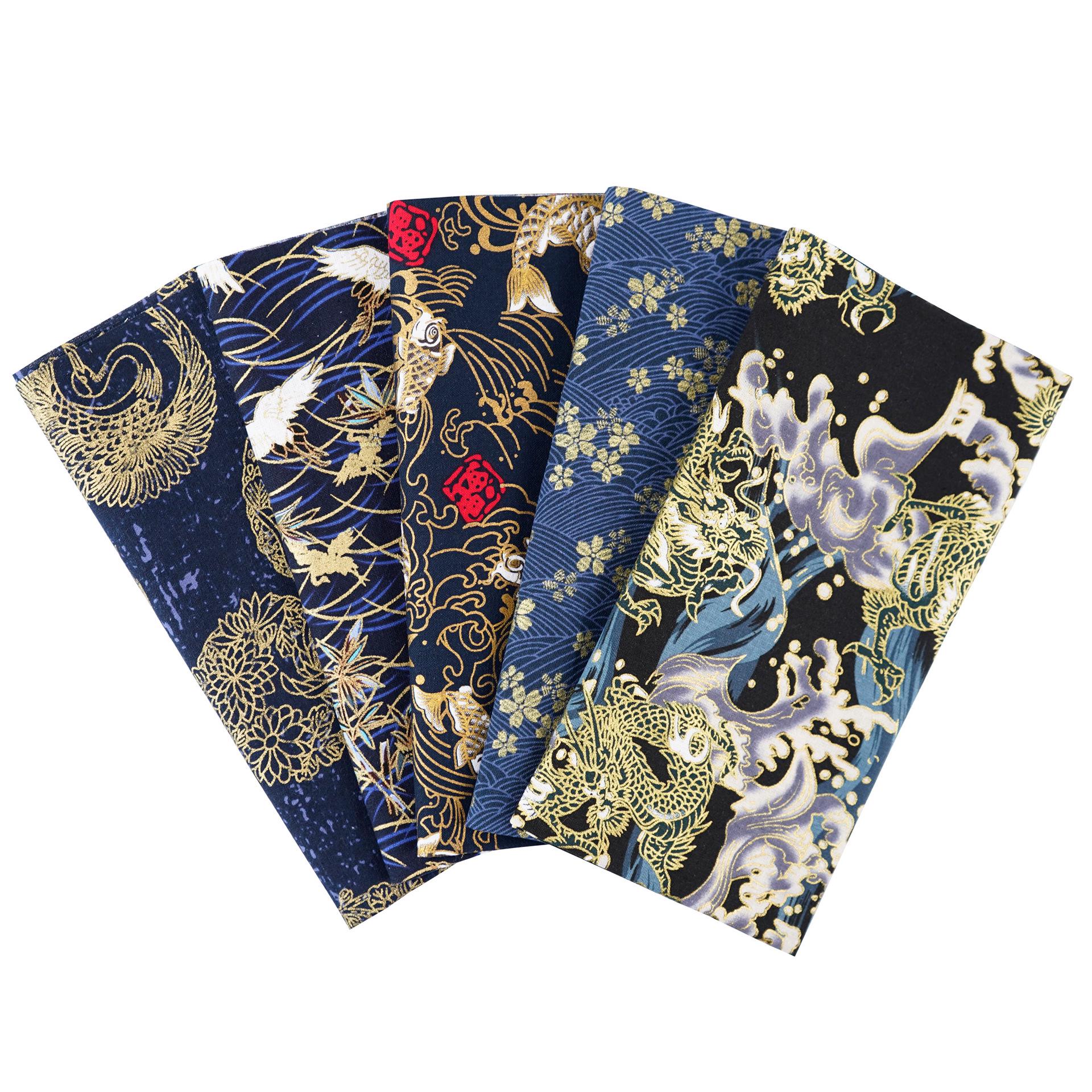 

Комплект хлопковой ткани с цветочным узором в японском стиле: 5 цветных пэчворков для проектов своими руками