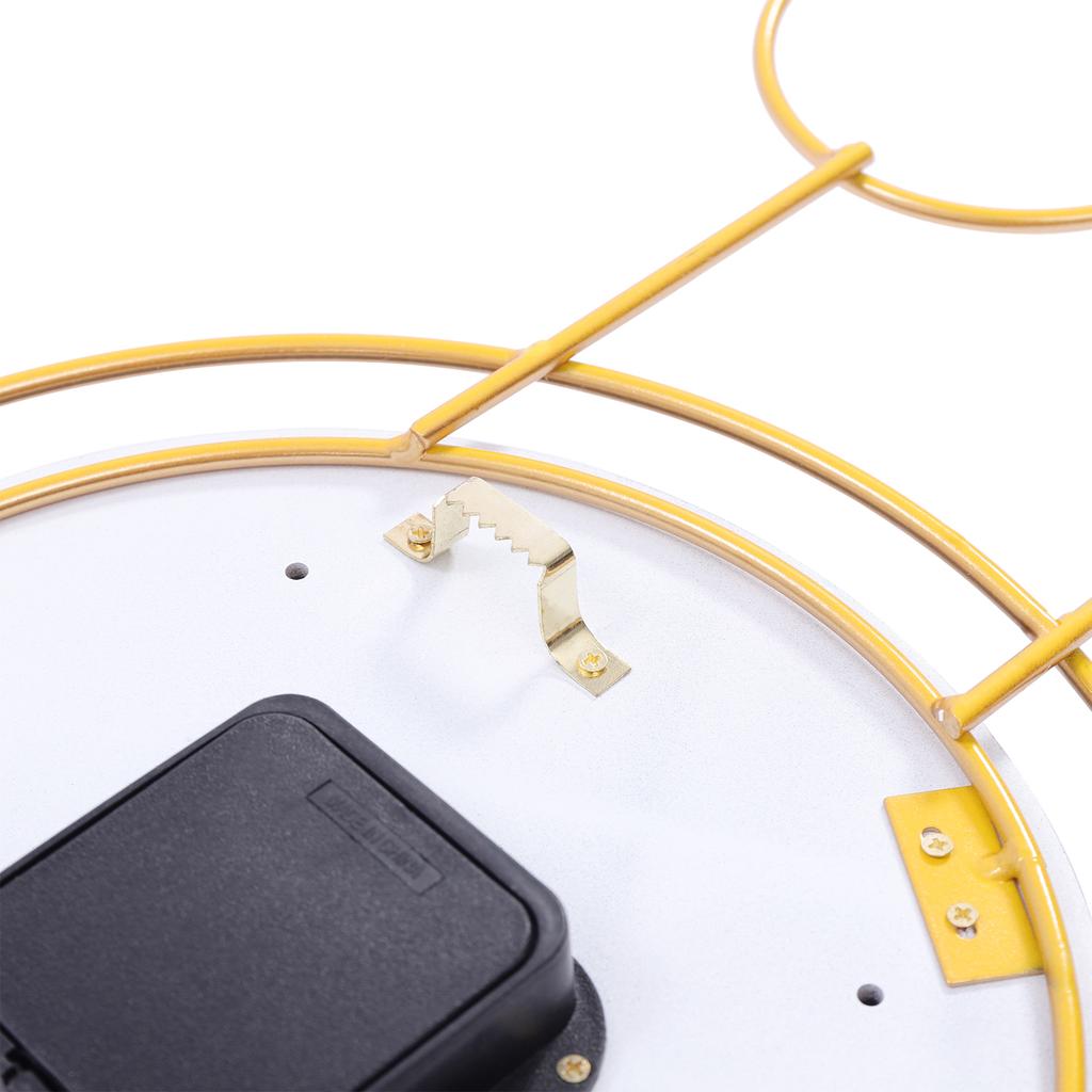 Modern 3D Blue Gold Wall Clock Silent Non-Ticking Battery Operated Iron Art Deco for Living Room Bedroom Cafe