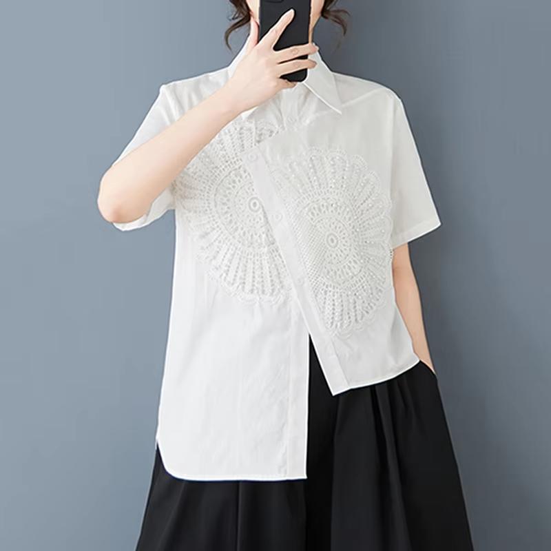 Xitao Irregular Casual Asymmetric Shirt HQQ2431