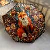 1 PC Automatic Folding Umbrella - Fox Pattern, Portable & Foldable Design with 8 Ribs, Christmas Birthday Gifts