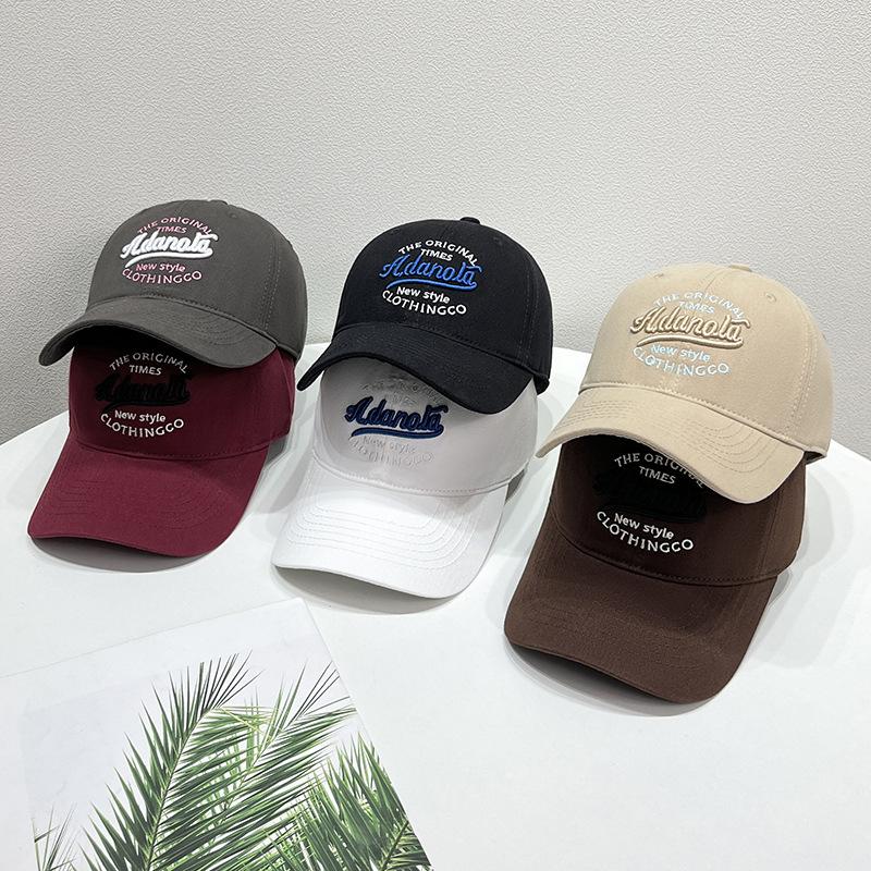 Unisex Baseball Cap With 3D Letter Embroidery, Simple Versatile Face-Slimming Peaked Hat, Soft Top Dad Hat