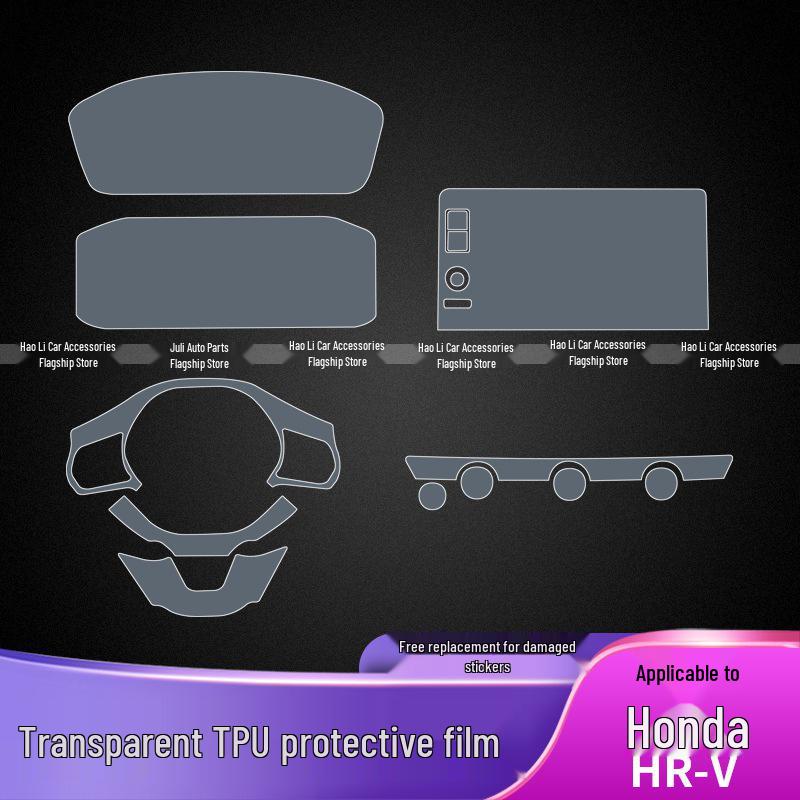 TPU Protective Film for 2023-2025 Honda HR-V Console and Interior Buttons