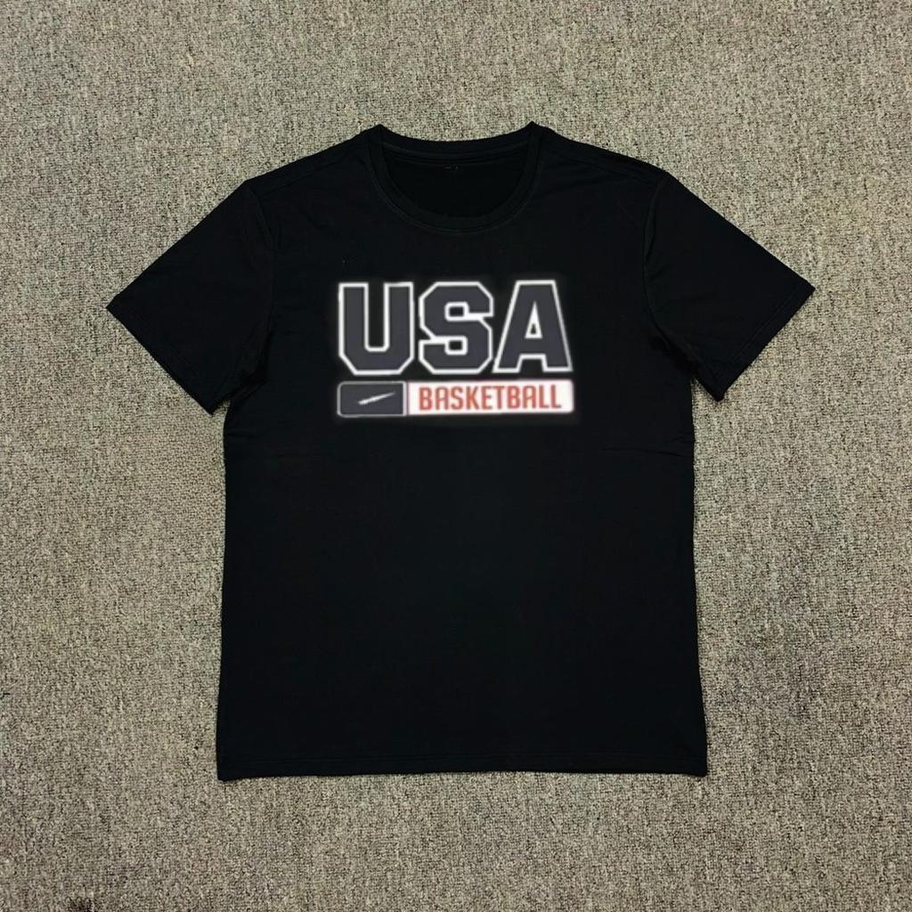 Streetwear Mode Topp 2025 Ny USA Dream Team T-shirt Nationell Basket Träning Snabbtorkande Kortärmad Uppvärmning Skytte