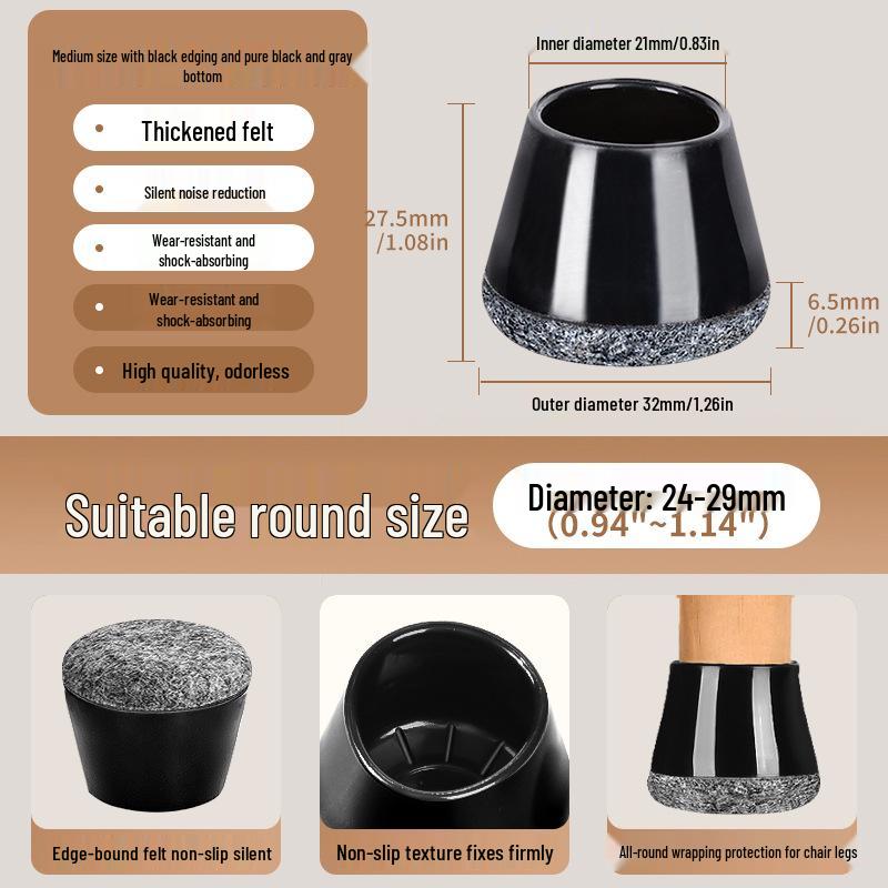 Reinforced Non-Slip Silent Chair and Table Leg Covers with Wear-Resistant Foot Pads